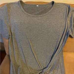 Amazon gray faux knotted tshirt, large